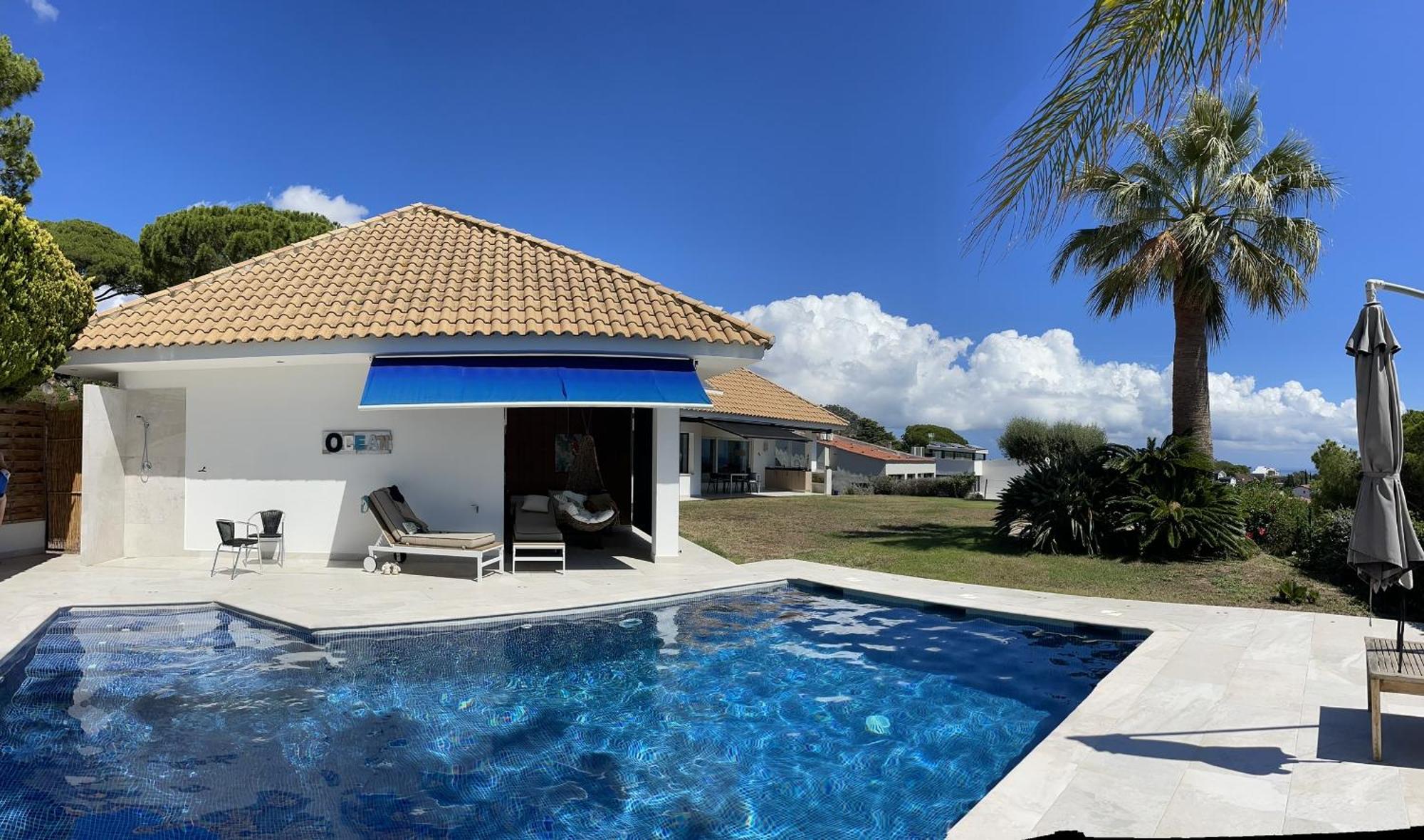 Palm Maresme - Suite With Bathroom And Terrasse With Ocean Views In A Private Villa Vilassar De Dalt ภายนอก รูปภาพ