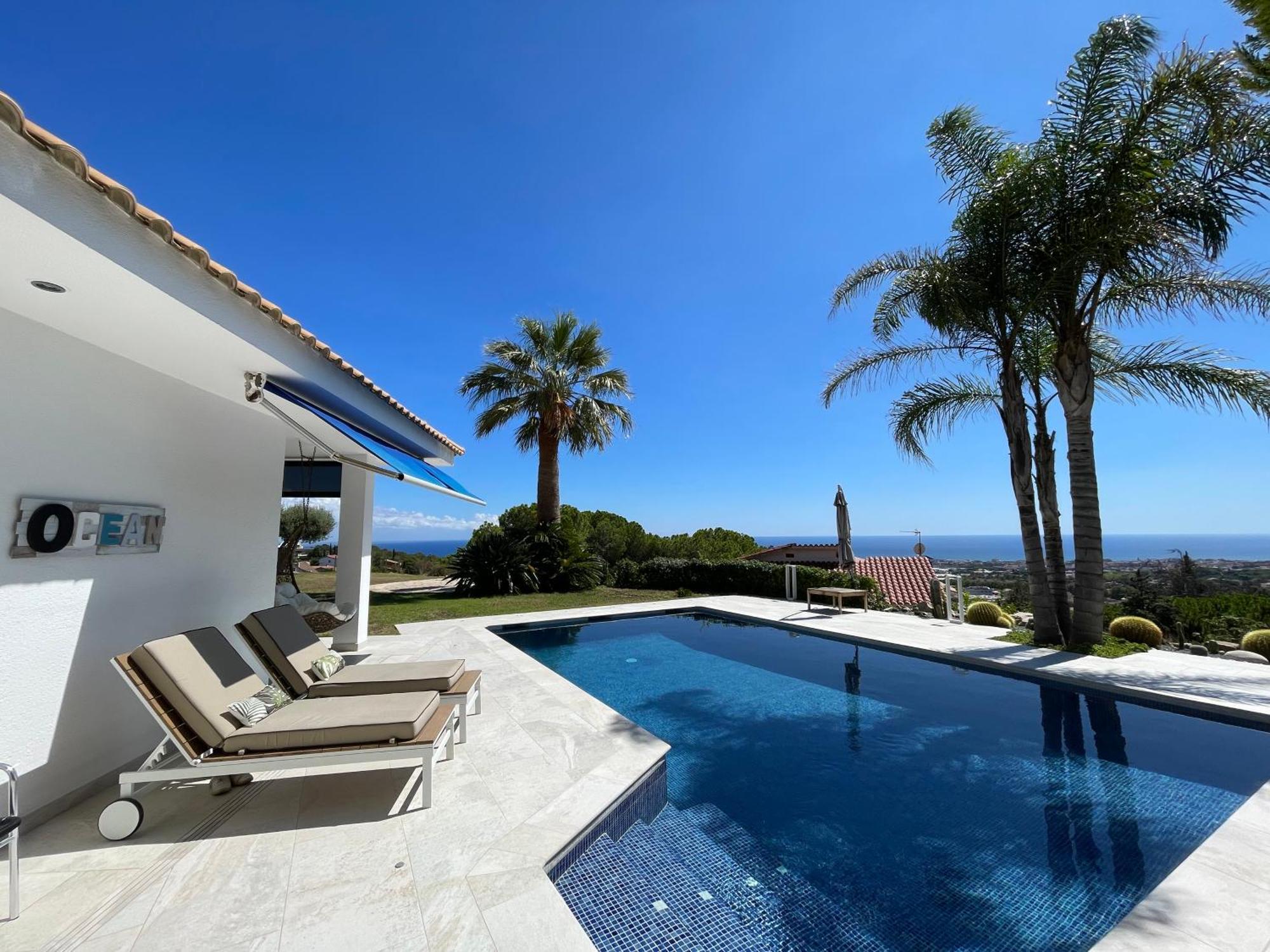 Palm Maresme - Suite With Bathroom And Terrasse With Ocean Views In A Private Villa Vilassar De Dalt ภายนอก รูปภาพ